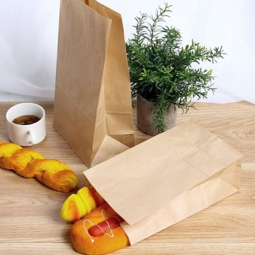 50 Pcs/lot Kraft Paper Bags Eco-friendly Home Food Tea Sandwich Bread Bag DIY Party Wedding Supplies Wrapping Boxes