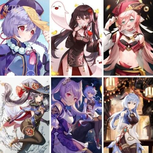 WTQ Genshin Impact Game Posters Zhong Li Anime Posters Canvas Painting Wall Art Picture Home Decor Photos for Childrens Room