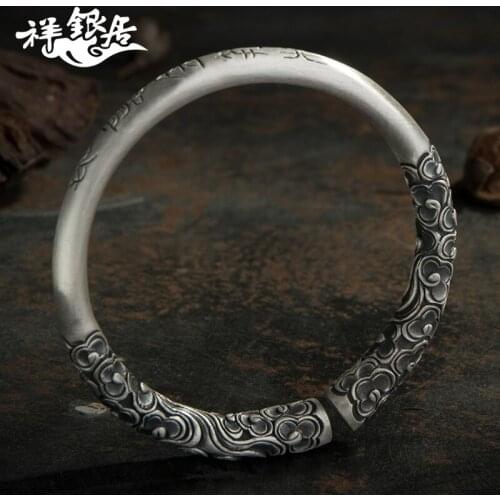 Snowflake handmade silver bracelet 999 sterling silver bracelet for women and men