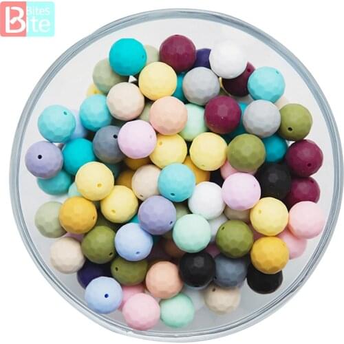 20PC 15mm Baby Teether Silicone Beads DIY Pacifier Chain Bracelet BPA Free Multi-faceted Silicone Bead Baby Teething Nursing Toy
