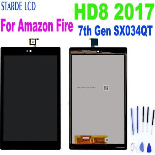 For Amazon Fire HD8 2017 HD 8 2017 7th Gen SX034QT LCD Display Touch Screen Digitizer Assembly Replacement