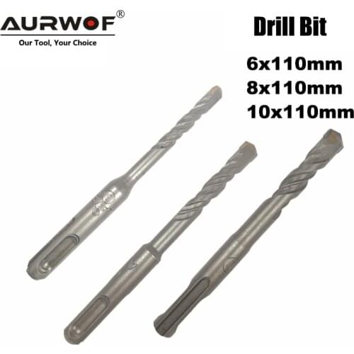 LA VIE 3 pcs 6 8 10 SDS PLUS Electric Hammer Drill Bit 110mm Double Flutes S4 2 Cutter Tungsten Carbide Rotary Concrete Masonry