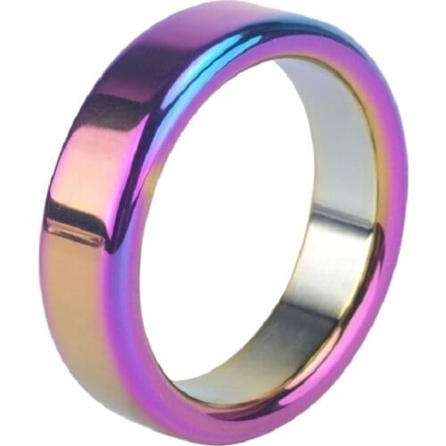 Dia 38 41 44 47 50mm for choose Sexy Slave metal rainbow penis cock ring erection male ball dondage sex toys for men