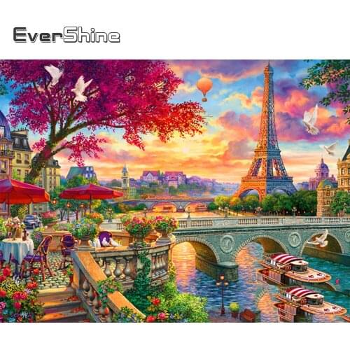EverShine 5D DIY Diamond Painting Scenery Cross Stitch Diamond Embroidery City Picture Rhinestones Home Decor Handmade Art Hobby