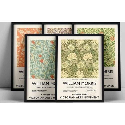 William Morris Canvas Print The Victoria and Albert Museum Exhibition Poster Famous Abstract Art Nouveau Painting Wall Decor