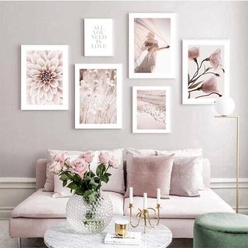 Boho Style Canvas Painting Floral Beach Scandinavian Poster Nordic Print Photography Creative Wall Art Picture Modern Decoration