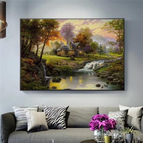 Beautiful Scenery Oil Painting Wall Art Canvas Painting Set Poster And Print Wall Pictures For Living Room Decorative Picture