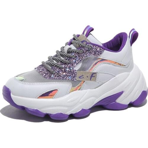 2020 Summer New Bling Chunky Sneakers Women Breathable Mesh sport Shoes wedge sneakers tenis feminino casual shoes woman