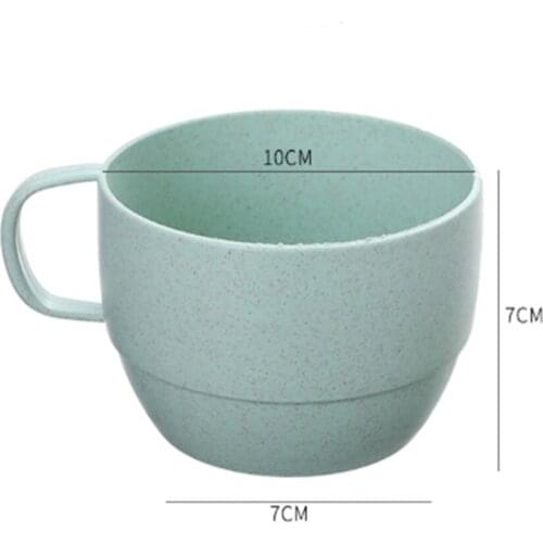 Kitchen Dining & Bar Supplies Food Grade PP ​Plastic Wheat Straw Cup For Milk Breakfast Tea Coffee Mug with Handle Drinkware