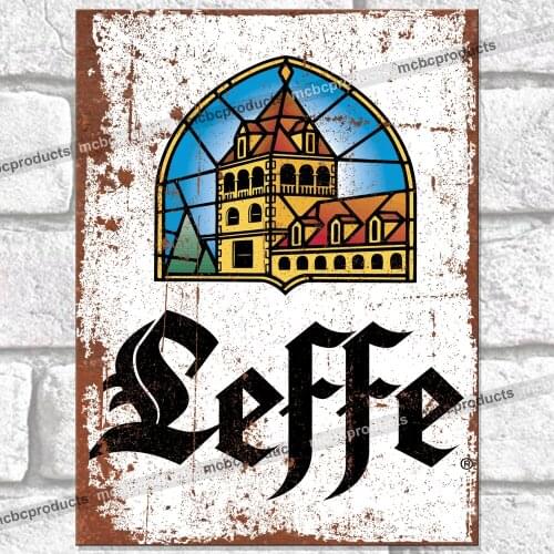 LEFFE Metal Signs Bar Pub Mancave Garage Wall Plaque Retro Vintage Beer Tin Sign