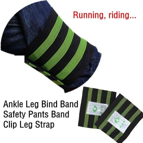2pcs Reflective Bike Bicycle Elastic Tape Ankle Leg Bind Wrist Safety Band Pants Leg Clip Strap For Jogging Cycling Accessories