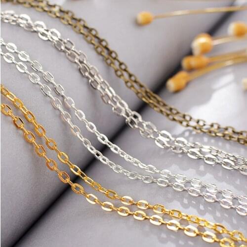 5m/lot 2X3/3X4mm Metal Iron Rolo Link Chains Bulk Gold Silver Color Necklace Chain Bracelet Findings For Jewelry Making