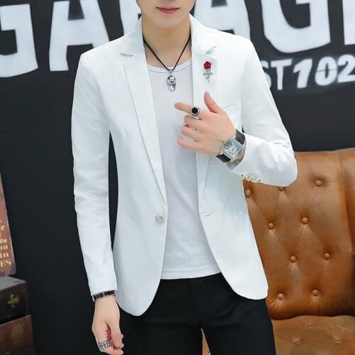 2021 Mens New Slim Fit Handsome Casual Suit Youth Solid Color Single Button mens blazer jacket