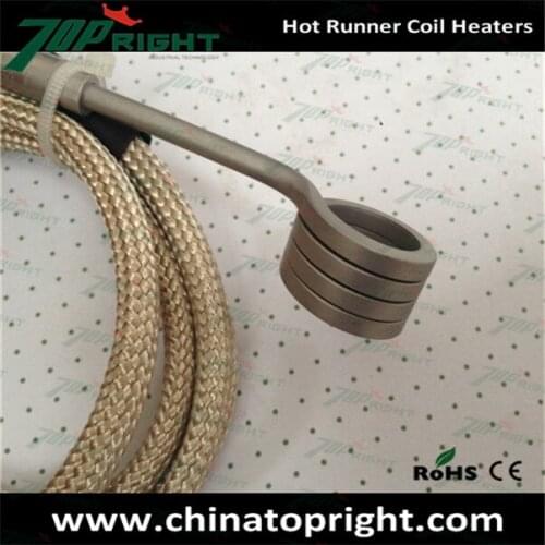 ID 16X12.7mm 120v 250w hot runner D-nail Coil Heater with 5 pin xlr connector