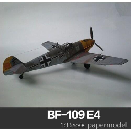 1:33 Scale German Messerschmitt BF-109E-4/N Fighter Aircraft PAPER Model Kit Puzzles Handmade Toy DIY