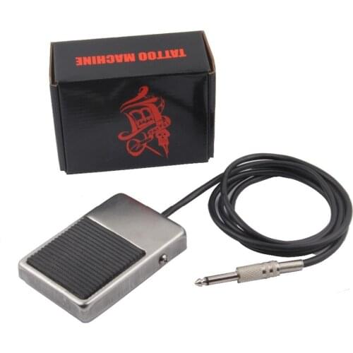 YILONG 1pcs Newest Skull Tattoo Foot Switch Stainless Steel Tattoo Pedal With Cord Clip For Tattoo Machine Free Shipping