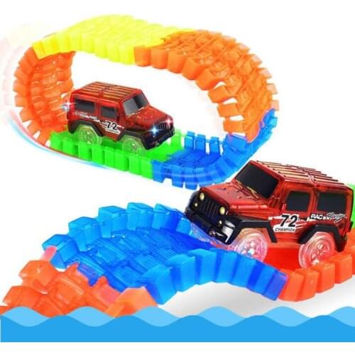 2021 New Track Glow in the Dark 7.5CM Plastic Racing Track Assembled Glowing Race Track Toys Creative Toys For Children Gifts