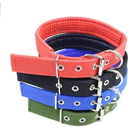 New Stainless Steel Clasp Pet Dog Collars Solid Nylon Cat Collars for Small Medium Dog Teddy Pitbull Bulldog Beagle Cat Supplies
