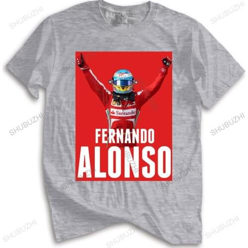 New Arrived Mens t shirt t-shirt F1 RACER Fernando Alonso Victory Mens T-shirt Euro size TOPS