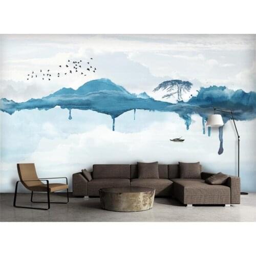 Custom Wallpaper Home Decorative Mural Modern Simple Abstract Ink Landscape Wall Decorative Mural 3d wallpaper photo