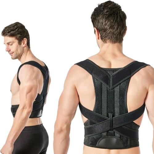 Adjustable Shoulder Waist Back Brace Scoliosis Posture Corrector Support Belt Spine Health Care Protective Bands for Man Woman