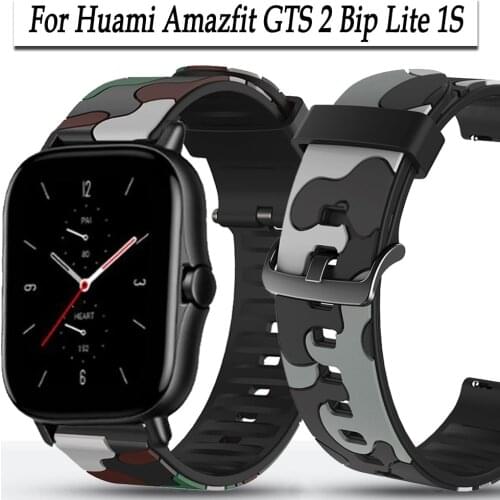 20mm Watch strap For Huami Amazfit GTS 2 Bip 1S Lite Gtr 42mm band Sport Wristband Bracelet gts2 Camouflage Pattern Watchband