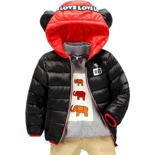3-7 Headset Hooded Style Baby Boys Coats Filling White Duck Down Brand 2017 Winter Girls Clothing Down Jackets Outwear&coats
