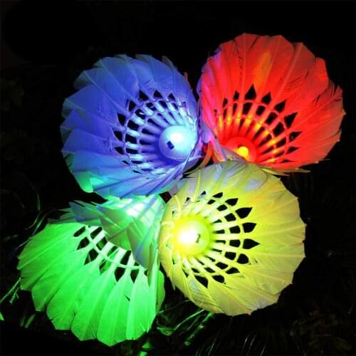 Lighting Badminton Dark Night Colorful LED Lighting Sport Badminton Light Spot Shuttle cock Kit Sports Goods