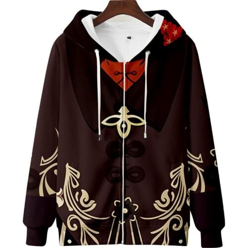 Genshin Impact Sweatshirts Cosplay Hu Tao hoodies Men Women Clothes Zipper Jackets Cartoon Kawaii Girl Boy Kids Anime Sweatshirt