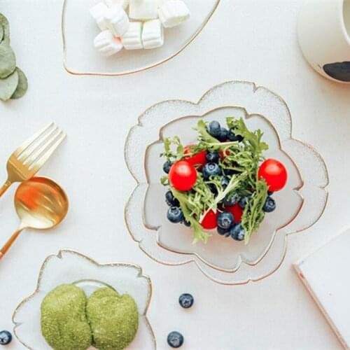 Japanese Style Heat-resistant Glass Bowl Salad Bowl Cherry blossoms Tableware Ice Cream fruit plate Dinnerware kitchen plates