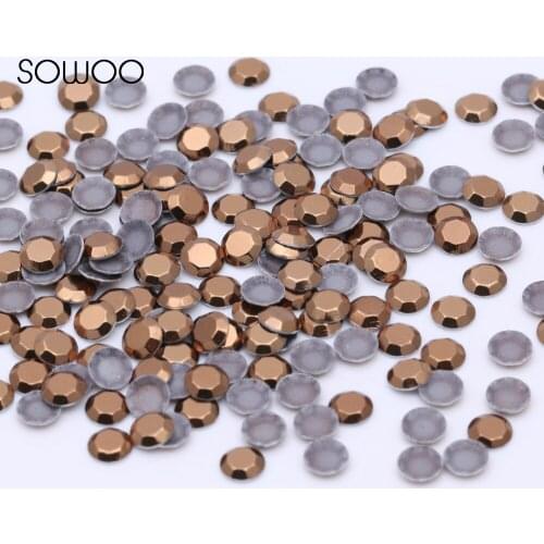 1440pcs/lot lead free Hot Fix Studs Brown Wholesales Hot Fix nailhead Iron On Rhinestud baby rhinestone
