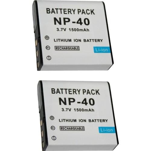 2Pcs/lot 1500mAh Digital Camera Battery Pack Compatible for Casio NP-40 NP-40DCA NP-40DBA DLI-202 and BENQ E610, E520 Wholesale