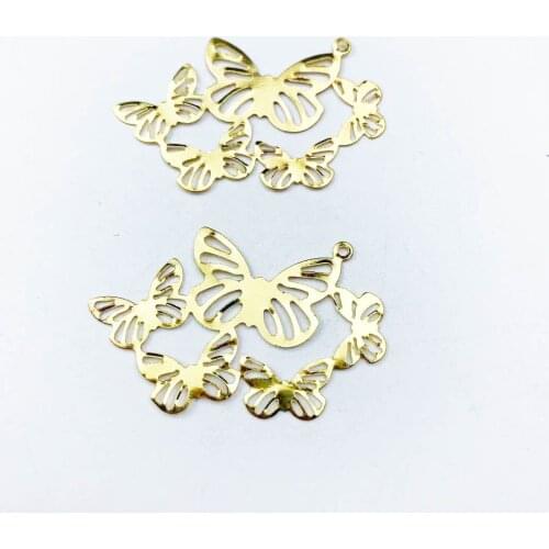 20pcs 15x28mm Metal Flower Filigree Wraps Crafts Gift Decoration DIY Cosplay Bridal hair accessories Wholesale Charms
