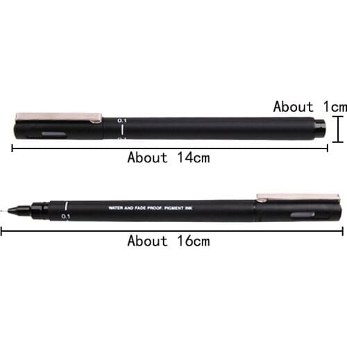 6pcs/lot Drawing Pen Ultra Fine Line Art Marker Black Ink 005 01 02 03 05 08 Drawing Pen Office School Set