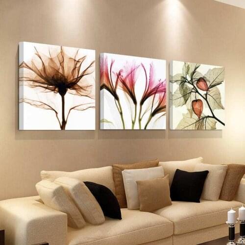 E-CL Abstract Flowers Canvas Painting For Living Room Three-picture Combination