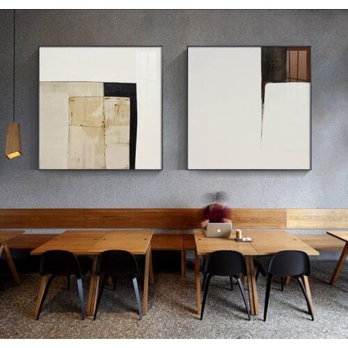 Abstract Light colour Canvas Painting Posters and Print Minimalist Style Sqare wall art Pictures for Living Room Home Decorative