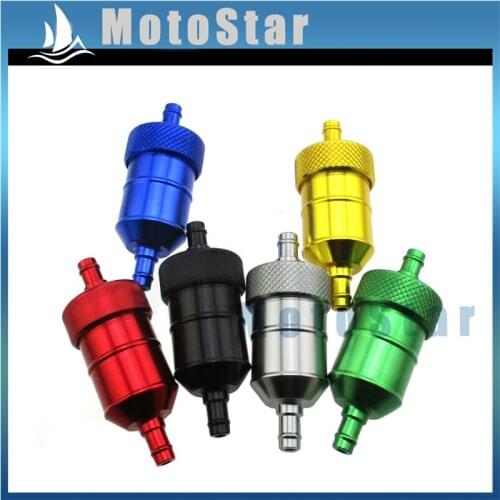 1/4" Aluminum Gas Fuel Filter For Pit Bike Dirt ATV Quad 4 Wheeler Go Kart Buggy Motorcycle Motocross Lawn Mower Tractor Boat