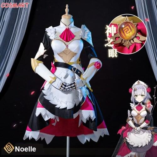 Anime Genshin Impact Noelle Knights Maid Dress Uniform Cosplay Costume Halloween Party Outfit For Women Girls Custom Made 2021