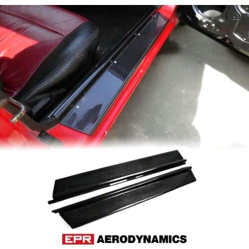 Car-styling For Mazda MX5 NA MK1 Miata Carbon Fiber Door Sill Panel Plate Glossy Fibre Exterior Side Racing Auto Body Kit Trim