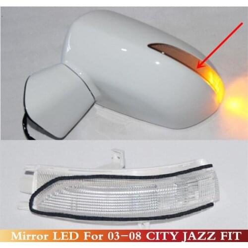 CAPQX 2PCS Rear view Mirror LED Turn Signal light Lamp 34350-SAA-013 For FIT SALOON FIT JAZZ CITY 2003-2008 GD1 GD3 GD6 GD8