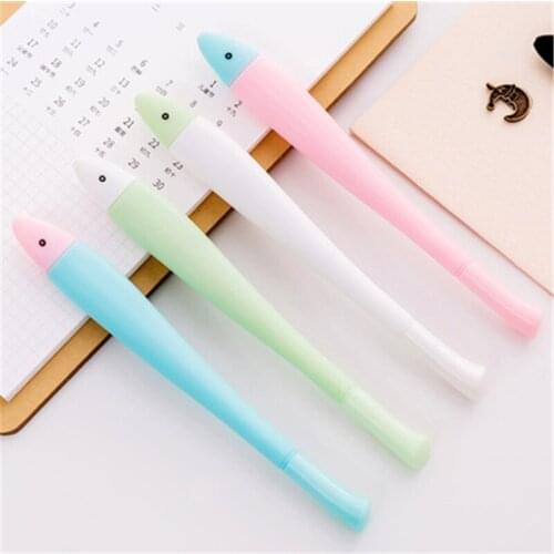 DL Korean stationery creative cute cartoon fish neutral pen small fresh and simple 0.38 Black Signature water pen