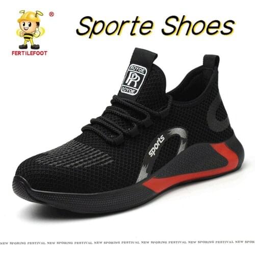 Breathable Mens Safety Shoes Boots With Steel Toe Cap Casual Mens Boots Work Indestructible Shoes Puncture-Proof Work Sneakers