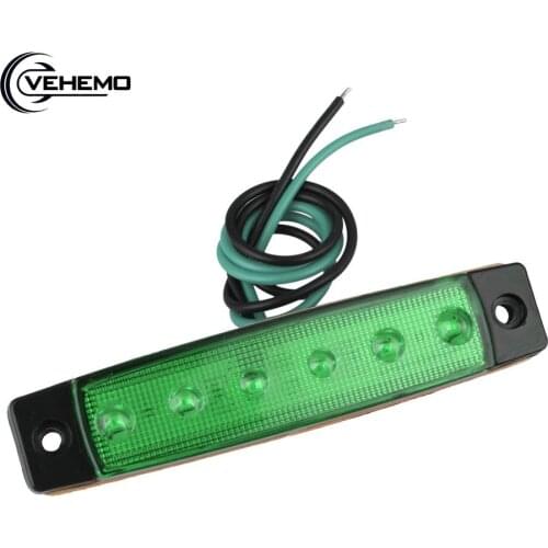 Truck LED 24v Trailer Lights 6led rear tail side marker light taillights Green lorry truck led light