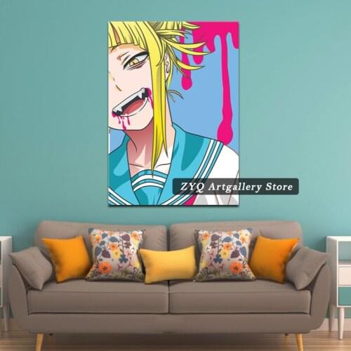 Himiko Toga MHA Anime Poster Canvas Posters Living Room Interior Decoration Painting High Quality Printing