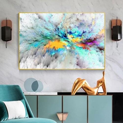 Light Colorful Cloud Abstract Oil Painting Think Independe Wall Picture for Living Room Canvas Modern Art Poster and Print Decor