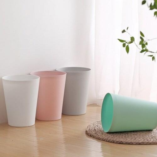 Kitchen Office Toilets Home Trash Can Wastebasket Simple Round Without Cover Bedroom Dormitory