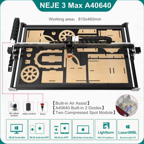 NEJE Master 2 Max 40W CNC Laser Engraver Cutter Cutting Engraving Machine Router Lightburn Laser For Wood With App Contorl