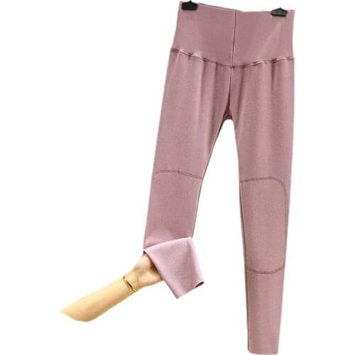 Women Plus Velvet Thicken Inner Wear Bottoming Leggings Plus Size 3XL Cotton Leggings Warm Pants Stretch Long Trousers