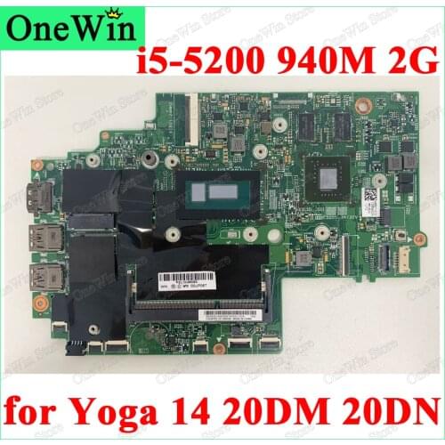 For Yoga 14 20DM 20DN Lenovo ThinkPad Notebook Motherboard LCB-1 MB 13323-2 448.01127.0021 FRU 00HT860 00UP067 CPU i5-5200U 940M