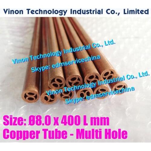D8.0x400LMM Brass Tube Multihole (30PCS/LOT),Brass EDM Tubing Electrode Multi-Channel Dia 8.0 Length 400 for Electric Discharge